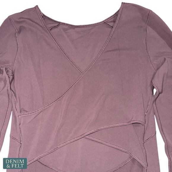 Lululemon All Yours Long Sleeve Bodycon Dress Purple Peekaboo Back Size 4 - Picture 3 of 13